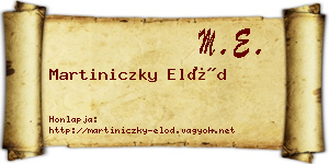 Martiniczky Előd névjegykártya
